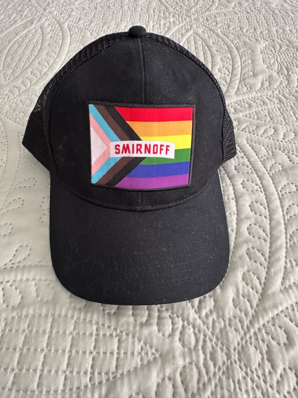 Smirnoff “ Mix With Pride” Black Mesh  Hat Cap Rainbow